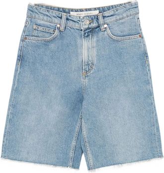 Marc O'Polo frayed-hem denim shorts - women - Elastane/Cotton - 26 - Blue