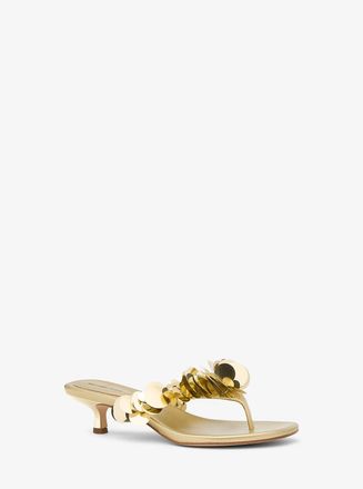 Michael Kors Loretta Sequin Embellished Metallic Sandal