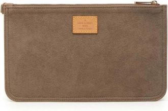 Louis Vuitton Pre-owned Suede Pouch - Dames - Vintage Clutch - Bruin - ONE Size - Leer - Vintage