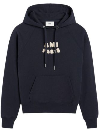 Ami Blue Logo organic cotton hoodie