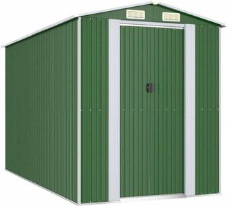 vidaXL Cobertizo De Jard&iacute;n Acero Galvanizado Verde 192x357x223 Cm Vidaxl