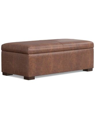 Simpli Home Gabbie 48In Contemporary Rectangle Rectangular Storage Ottoman