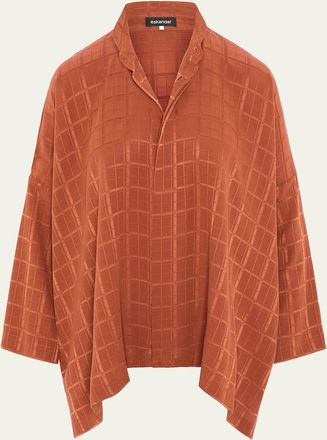Eskandar Jacquard Silk Satin Shirt