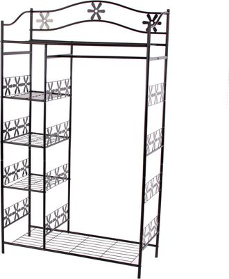 Hhg [nunca Usado] Perchero De Metal Ginebra, Perchero Armario Estante De Metal 172x100x43cm, Sin Cortina