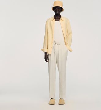 Sandro Elasticated linen trousers