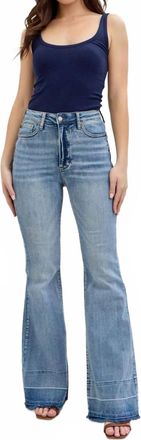 Judy Blue High Waist Tummy Control Release Hem Flare Jeans In Blue