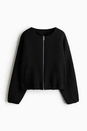 H&M Sweat-Jacke aus Scuba - Schwarz