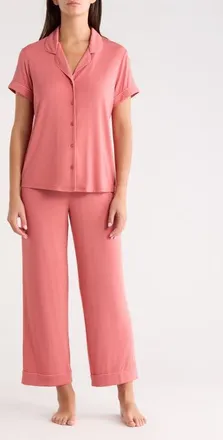 Nordstrom Moonlight Eco Crop Pajamas in Pink Cedar at Nordstrom, Size X-Small