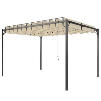 OUTSUNNY P&eacute;rgola 404x304x240 cm crema