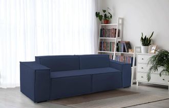 Talamo Italia Talamo Italia - Sof&aacute; Fijo Paola, Sof&aacute; Modular Lineal De 2 Plazas, 100% Made In Italy, Sof&aacute; De Sal&oacute;n Moderno En Tela., Cm 220x95h70, Azul, Con Embalaje
