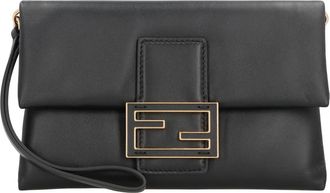 Fendi Mamma Baguette Pouch - Dames - Clutches - Zwart - ONE Size - Leer - Tassen