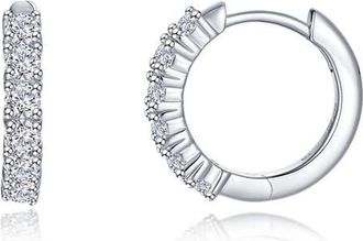 Lafonn Alexa Pav&eacute; Simulated Diamond Huggie Hoop Earrings in Silver at Nordstrom