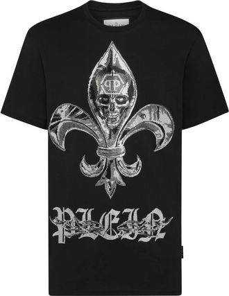 Philipp Plein Round Neck T-Shirt Chrome - Heren - T-shirts - Zwart - L - Katoen - Tops