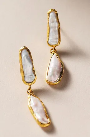 Maison Irem Double Pearl Drop Earrings