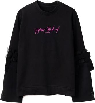 Viktor & Rolf Long Sleeve T-Shirts, female, Black, M/L, Viktor & Rolf Top Black