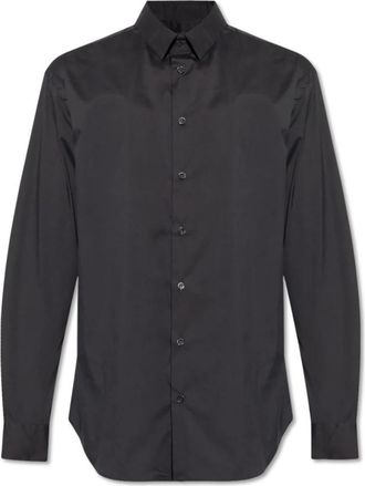 Giorgio Armani Classic Shirt - Heren - Zakelijke Overhemden - Zwart - L - Katoen - Overhemden