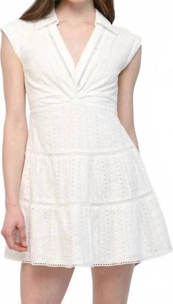 Fate Eyelet Twist-Front Dress Mini Dress In Off White