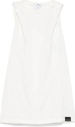 Courr&egrave;ges Witte Mouwloze Racerback Top - Dames - Tops zonder mouwen - Wit - M - Katoen - Tops