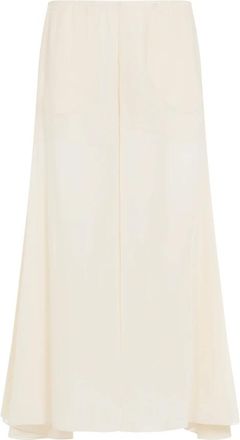 Chlo&eacute; Zijden Broek - Dames - Maxi Rokken - Beige - M - Rokken