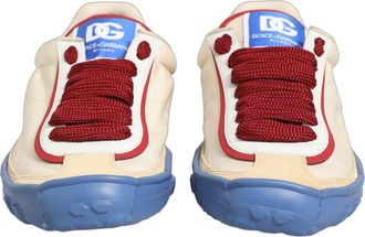 Dolce & Gabbana Mens Multicolor Old Runner Lace Up Sneakers Shoes Elastane Nylon Acrylic Calf