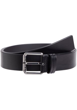 Calvin Klein Jeans Lederg&uuml;rtel CALVIN KLEIN JEANS CK MUST 35MM, Herren, Gr. 11,5, schwarz, Rindsleder, unifarben, G&uuml;rtel Lederg&uuml;rtel, Logopr&auml;gung am Verschluss