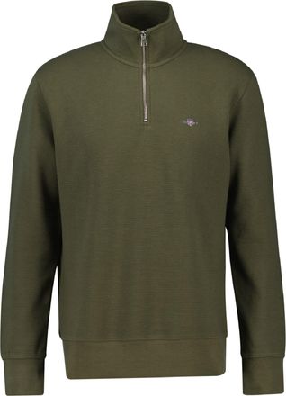 GANT Heren Gant Textured Half-Zip Sweatshirt in Groen