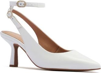 FRANKiE4 Gigi Slingback Pointed Toe Pump in White at Nordstrom, Size 6.5