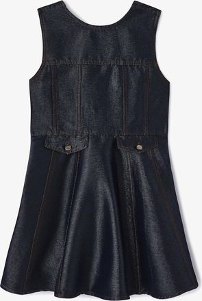 Ganni Navy Mini Dress Shiny Denim