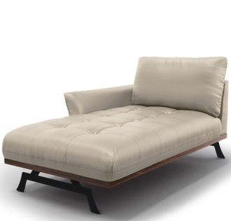 CXL by Christian Lacroix Echtleder Designer Chaiselongue Olivier, Hellgrau