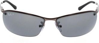 Ray-Ban Gepolariseerde rechthoekige zonnebril Rb 3183 stijl - unisex - Zonnebrillen - Grijs - 63 MM - Accessoires