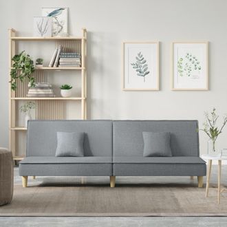 vidaXL Sof&aacute; Cama Tela Gris Claro Vidaxl
