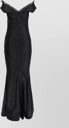 Norma Kamali sequined off-shoulder gown