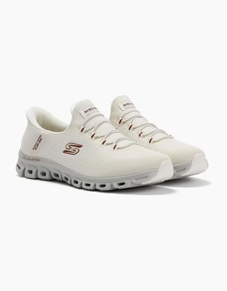 Skechers Womens Skechers Slip-Ins Glide Step Vibey Mesh Womens White Trainers - Size: 7