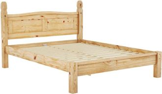 Home Discount Home Discount - Corona Solid Pine Wood Bed Frame, Low Foot End, 4ft6 Double, 190 x 135 cm