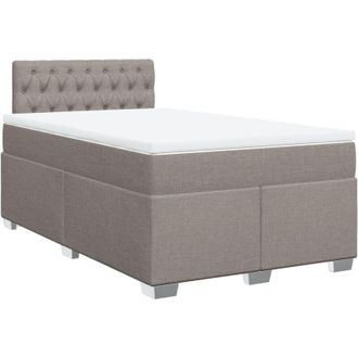 vidaXL Vidaxl - Cama Box Spring Con Colch&oacute;n Tela Gris Taupe 120x190 Cm