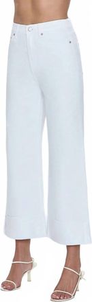Pistola Denim Lana High Rise Ultra Wide Leg Crop With Cuff Jeans In Vivid White