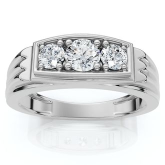 Pompeii3 3/4ct Diamond Mens 14K White Gold Wedding Ring Size Selectable
