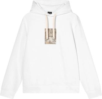 A|X Armani Exchange Hooded Sweatshirt - Heren - Hoodies - Wit - XL - Katoen - Hoodies & sweatvesten