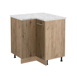 Vicco Armario De Esquina R-line, Roble Artesanal, 75.6 Cm Et M&aacute;rmol
