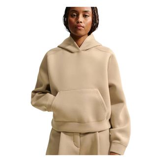 Nike Pre-Game Fleece Oversized Hoodie - Dames - Sportshirts - Beige - XL - Polyester - Fitness