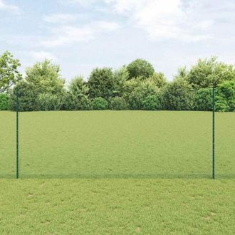 vidaXL Reja Con Postes Verde 1.4 X 25 M Acero Vidaxl
