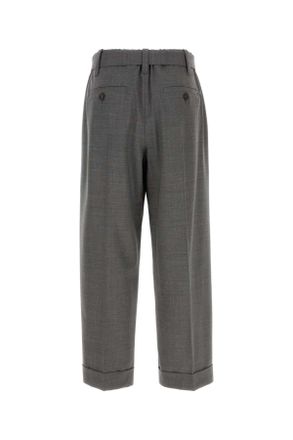 Brunello Cucinelli Womens Grey Stretch Wool Blend Pant C010 Pantaloni Trousers