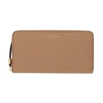Tory Burch Accessoires, Dames, Bruin, ONE Size, Leer, Romy Ritssluiting Portemonnee