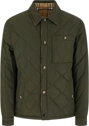 Burberry Overshirt trapuntata Brighton - - Jackets - Uomo - Verde - S