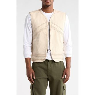 Honor The Gift Logo Appliqu&eacute; Cotton Canvas Riding Vest in Bone at Nordstrom Rack, Size Xxx-Large