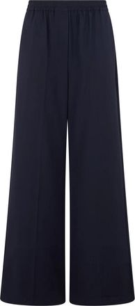 Max Mara Loose wollen broek - Dames - Wijde Broeken - Zwart - 2XS - Wol - Broeken