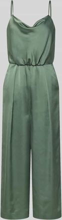 Jake*s Jumpsuit aus Satin mit Wasserfall-Ausschnitt in Khaki, Gr&ouml;&szlig;e 32