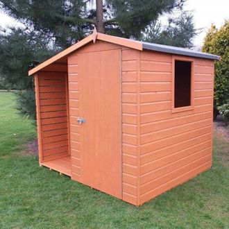 Shires Shed & Log Store 7x6 Dip Treated Single Door with One Opening Window in Brown