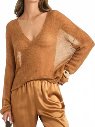 SER.O.YA Madena V-Neck Sweater In Dune