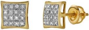 LuvMyJewelry Raiva 10K Yellow Gold Diamond Unisex Earrings - 0.05 Cts at Nordstrom